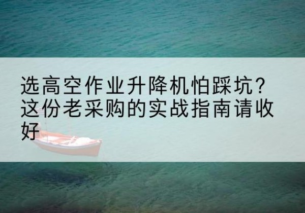 拱墅高空作业升降机厂家推荐-选高空作业升降机怕踩坑？这份老采购的实战指南请收好